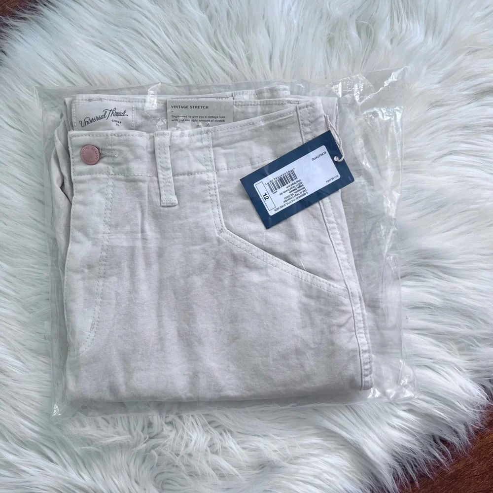NWT Universal Thread™ High-Rise Slim Straight Jeans - Off-White- Size 12